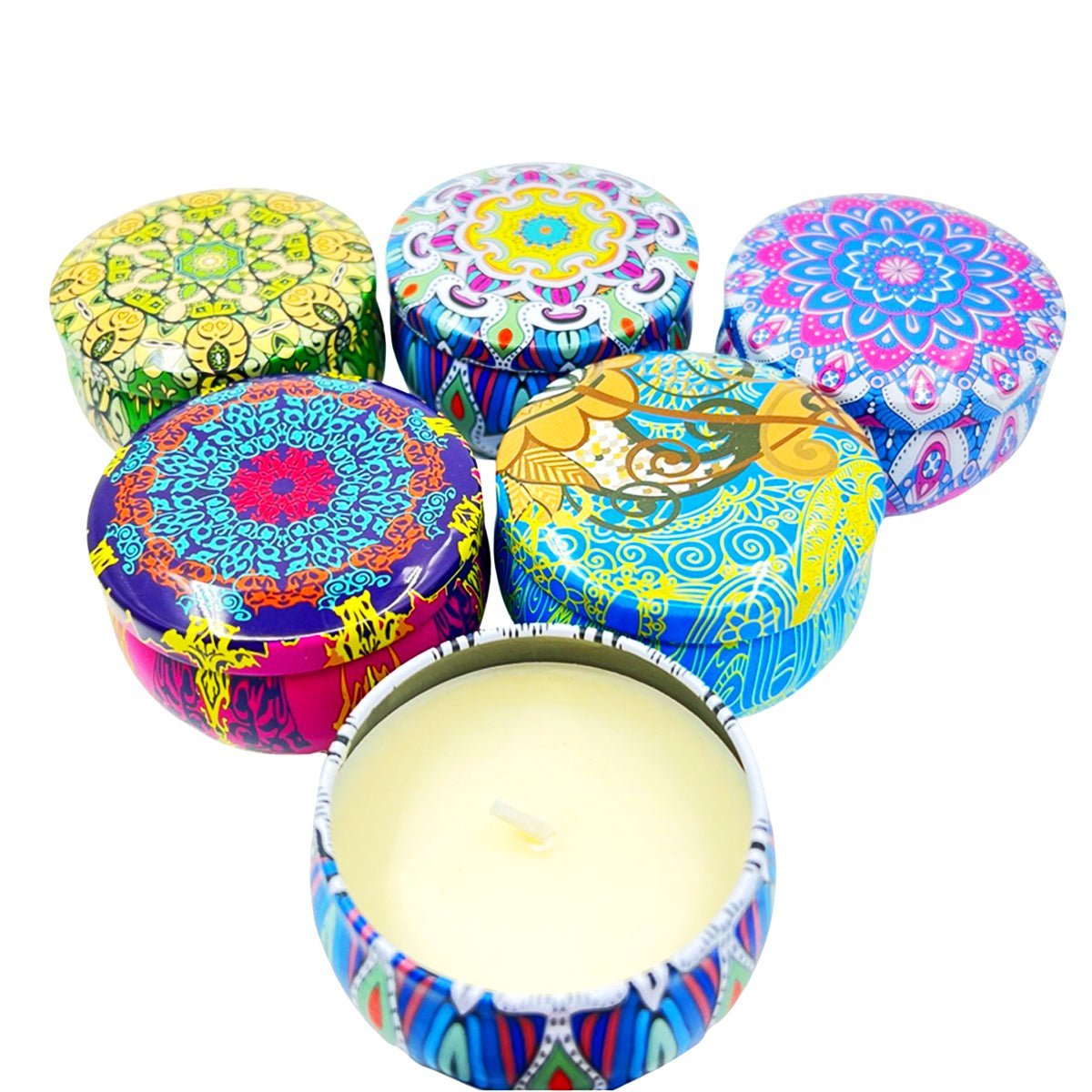 SCENTED CANDLE SET of 3 | Gift Sets | Natural Candle | Vegan | Handmade in Decorative Tin Box , Christmas Gift | Housewarming Gift