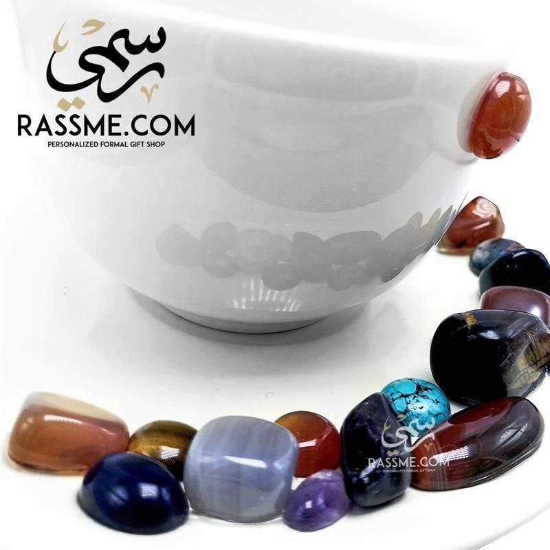Porcelain Coffee Cups & Tea with Gemstones