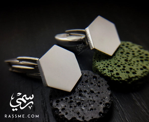 Silver Cufflinks Strong Man - Free Engraving