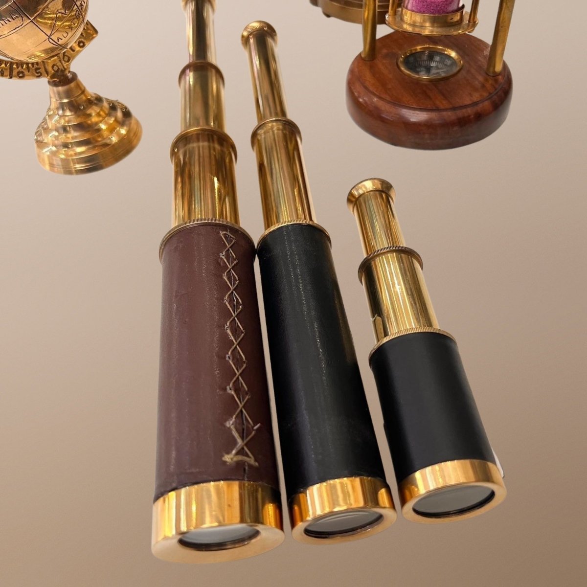 Solid Brass Telescope Leather Portable