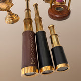 Solid Brass Telescope Leather Portable