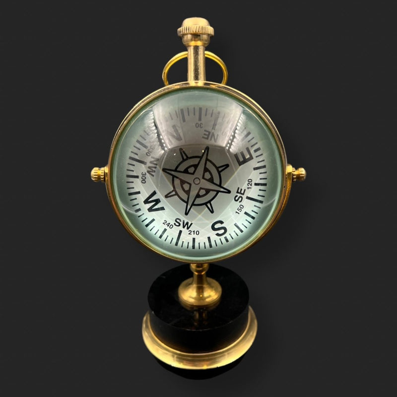 Solid Brass Vintage Desk Clock