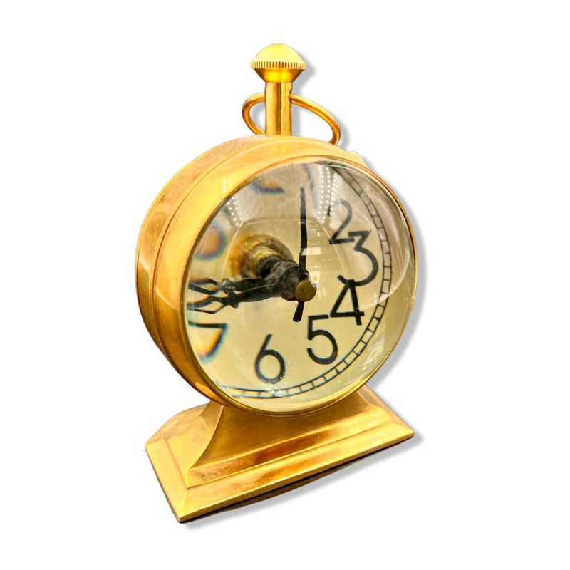 Solid Brass Vintage Desk Clock