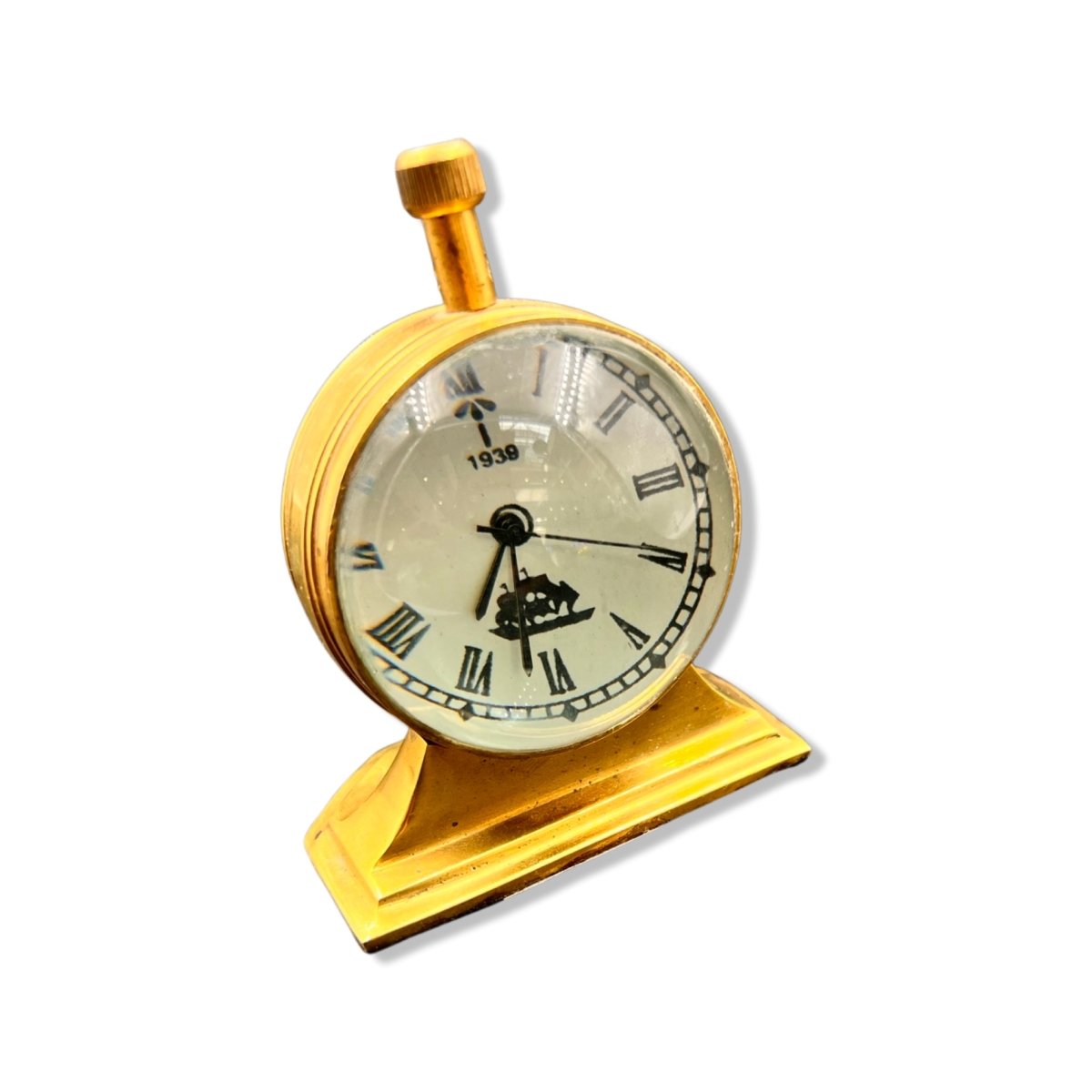 Solid Brass Vintage Desk Clock
