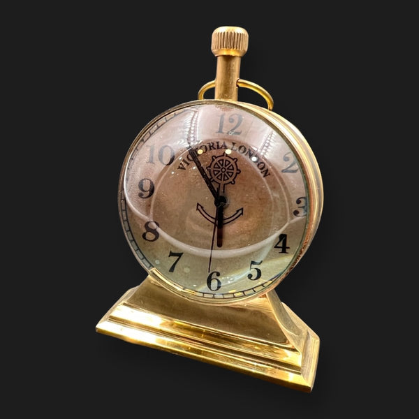 Solid Brass Vintage Desk Clock