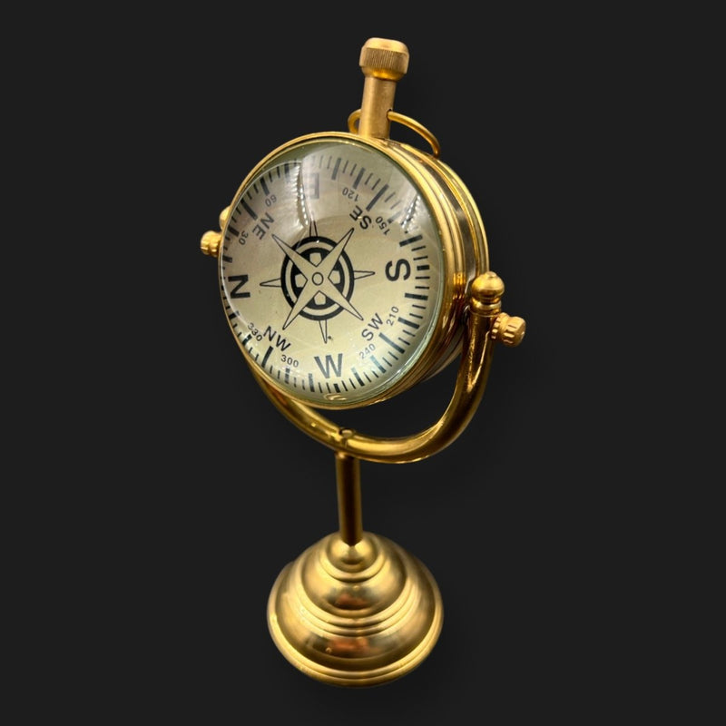 Solid Brass Vintage Desk Clock - Free Engraving