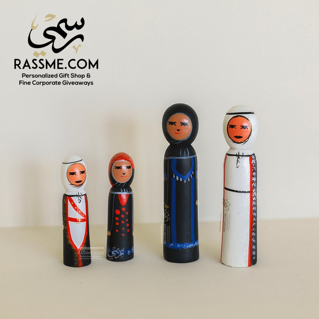 Wooden Bedouin Traditional Figures Set