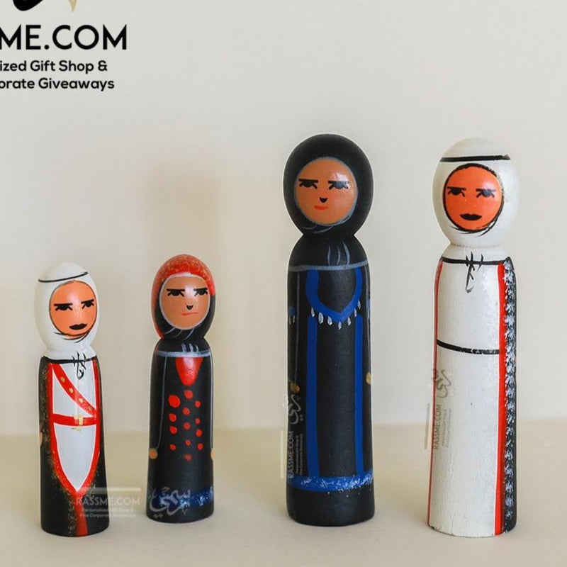 Cute Wooden Bedouin Traditional Figures Set