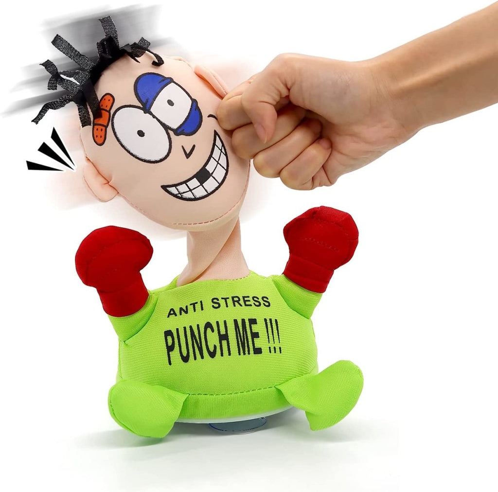 Stress Relief Toys, Electric Anti Stress Punch Me Plush Doll, Desktop Punching Bag Anger Management Toys, Interactive Vent Emotion Toy with Screaming Sound