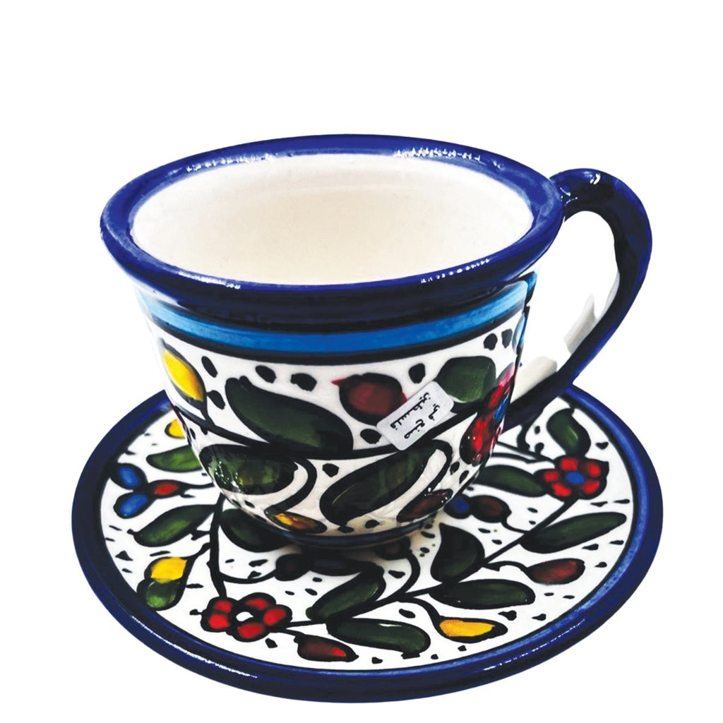 Tea / Herbal Cup Hand colored Ceramic