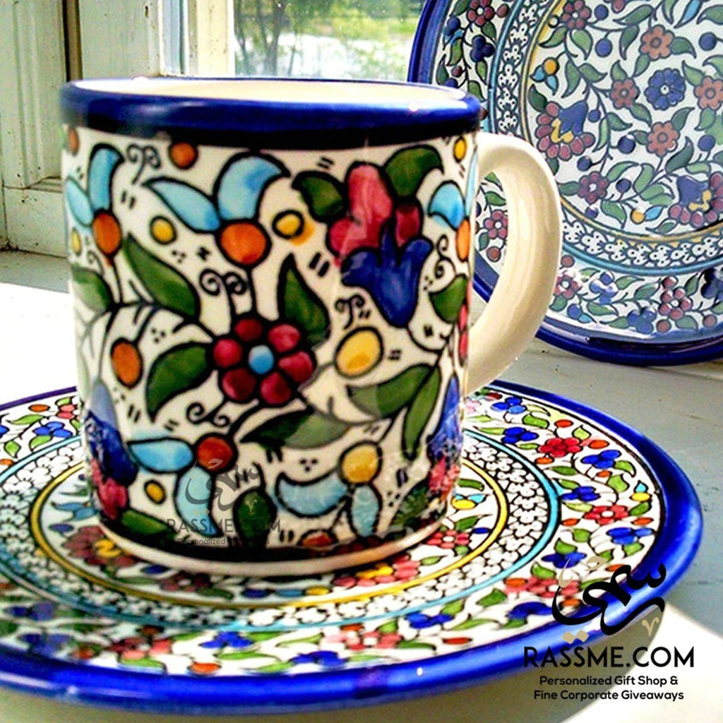 Tea / Herbal Mug Hand colored Ceramic