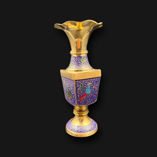 Thick Brass Vase Enamel Colors High Quality