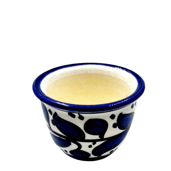 Three Arabic Coffee Cups Hand colored Ceramic
