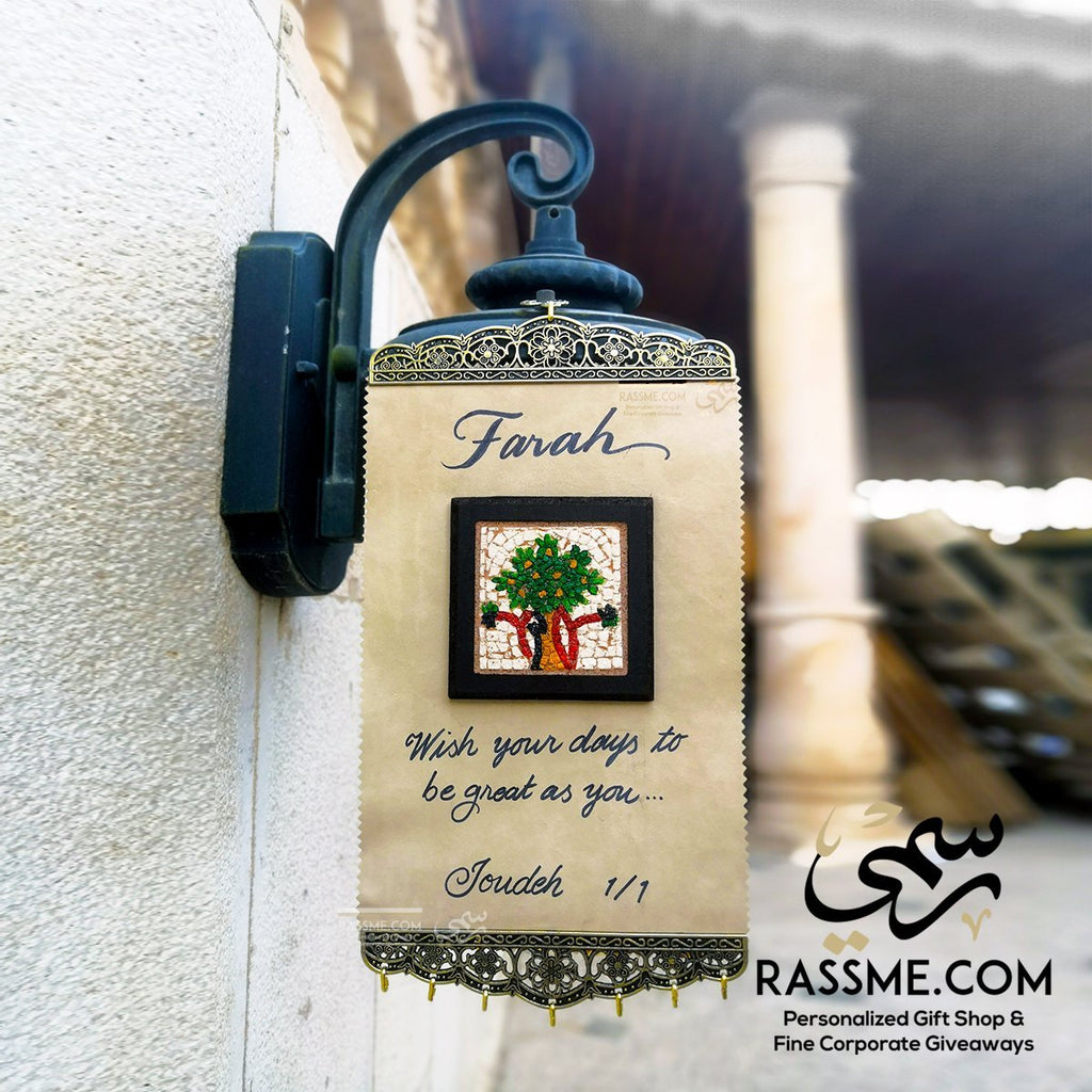 Personalized Leather Scroll Tree Message