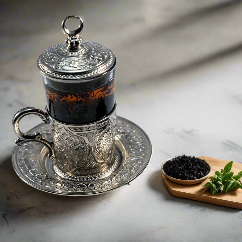 Turkish White Metal Tea Cup