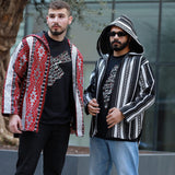 Unisex Sadu Jacket Bedouin Jacket Black And White