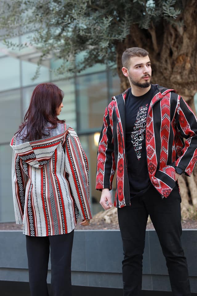 Unisex Sadu Jacket Bedouin Jacket Black White Red
