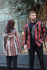 Unisex Sadu Jacket Bedouin Jacket Black White Red