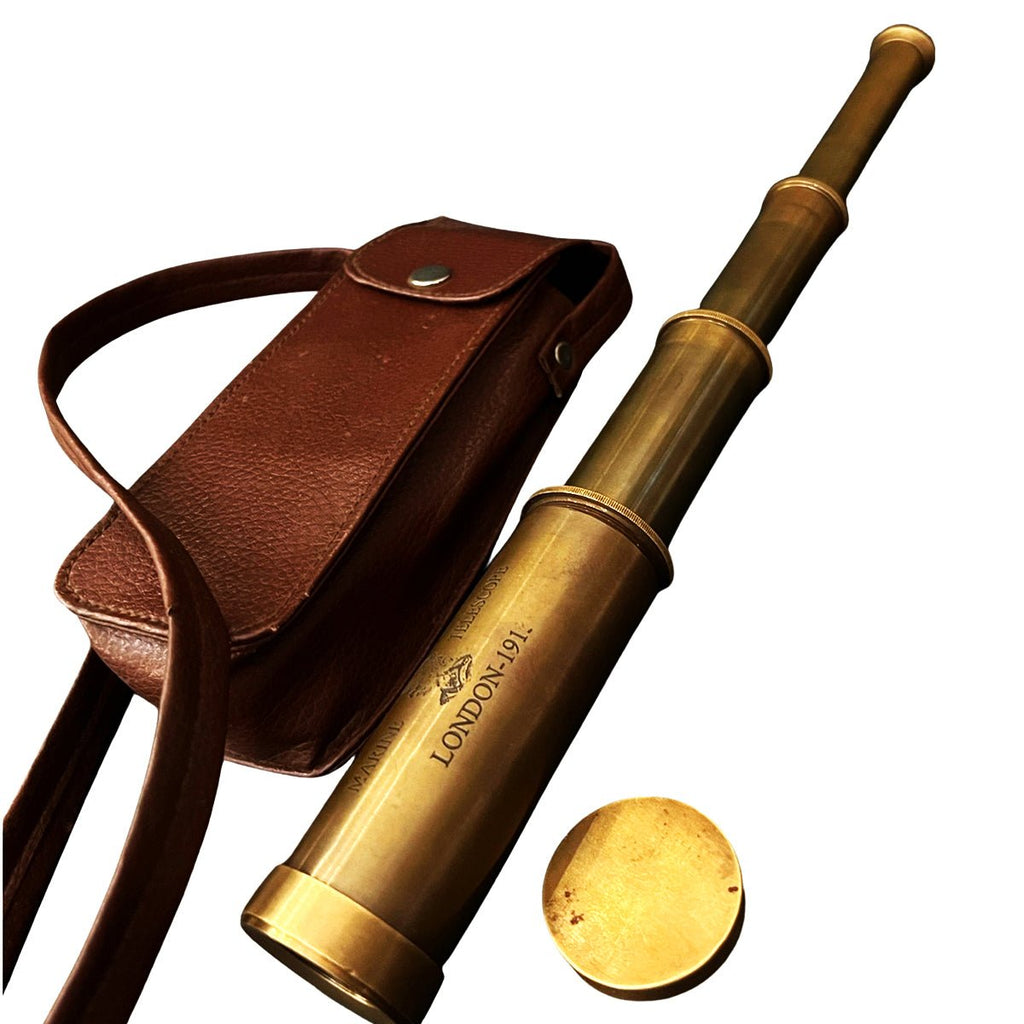 Victorian London Brass Telescope Multi Levels With Leather Bag