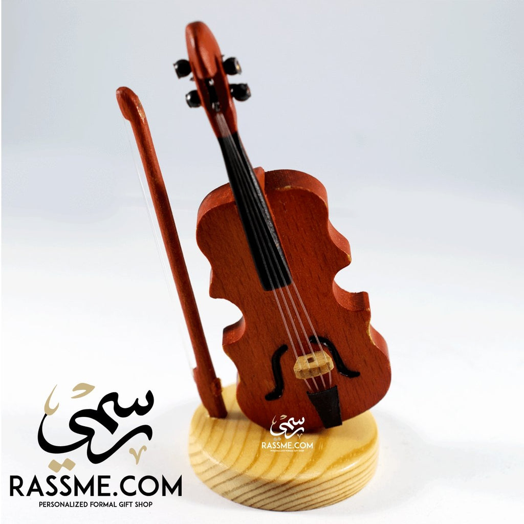 Desktop Music Wooden Mini Violin - Free Engraving