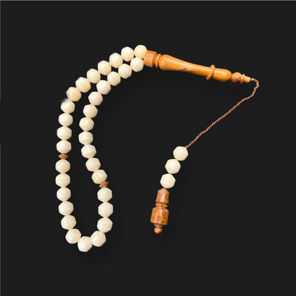 White Ivory with kok wood Rosary Prayer Beads