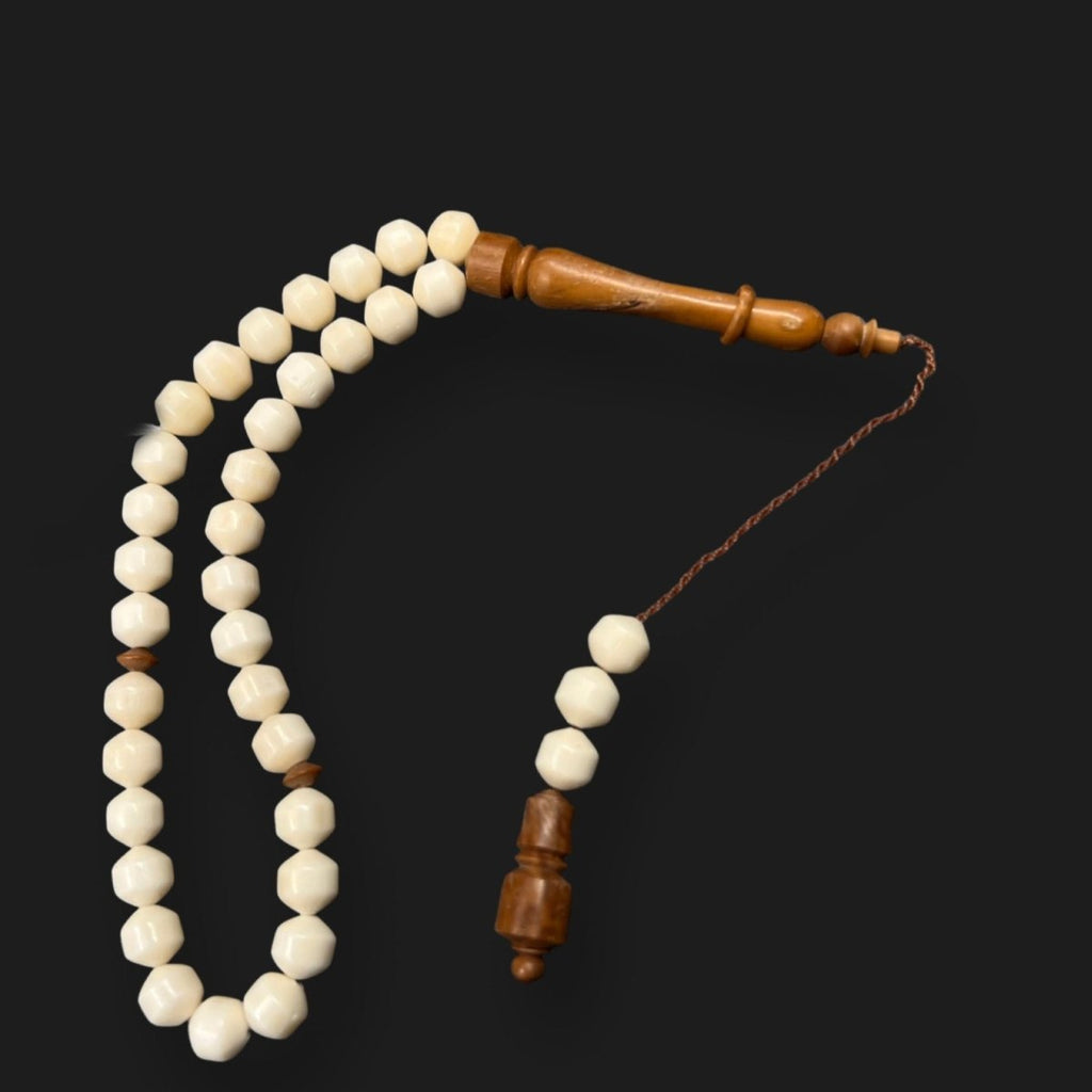 White Ivory with kok wood Rosary Prayer Beads