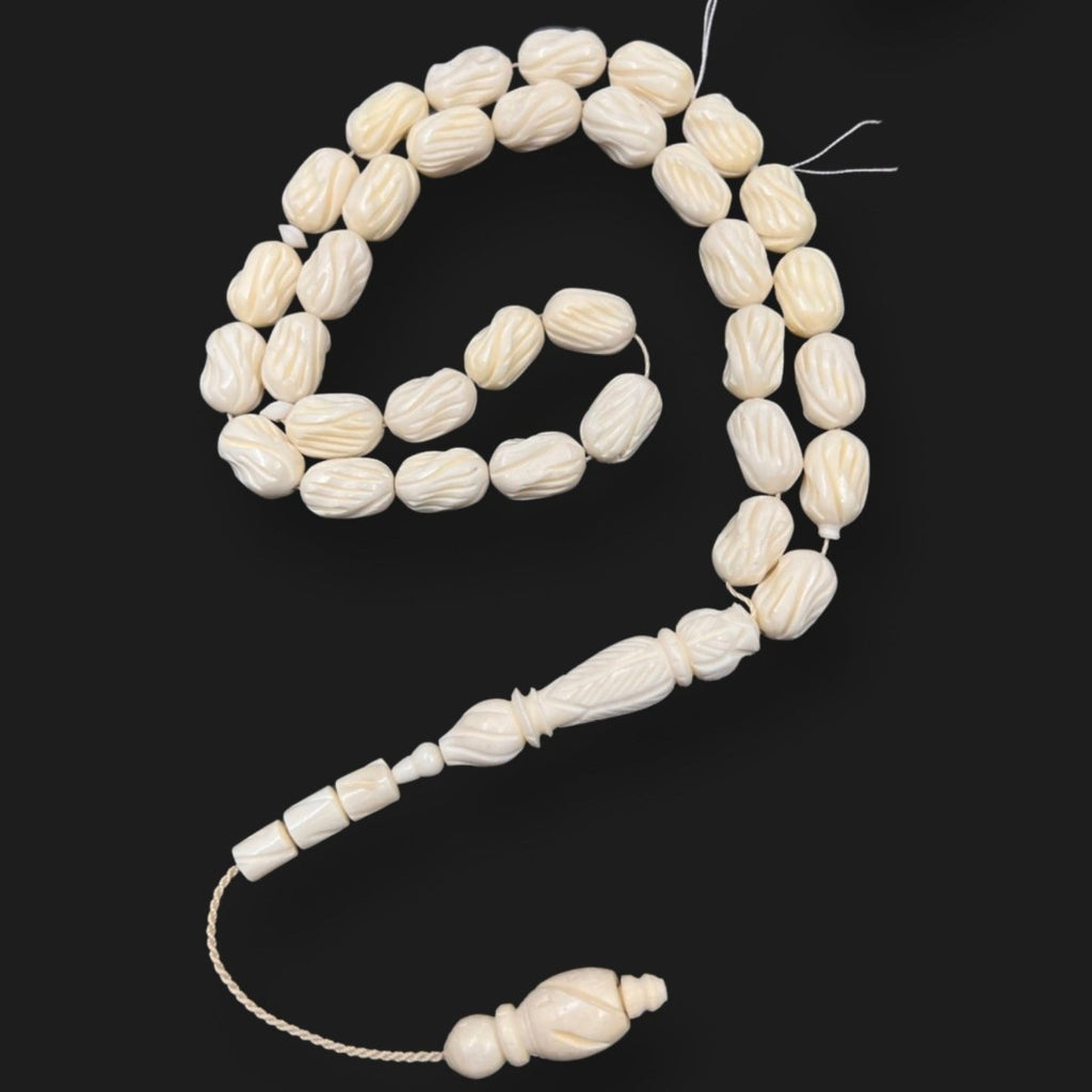 White Ivory wood Rosary Prayer Beads