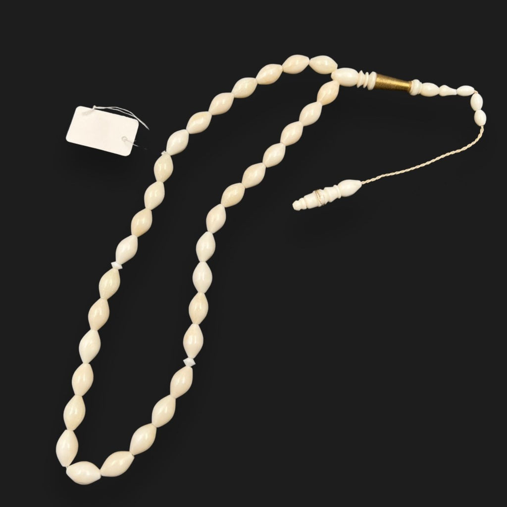 White Ivory wood Rosary Prayer Beads