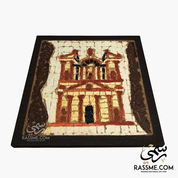 Wood and Stone Mosaic Petra / Tree Of Life Coaster Square