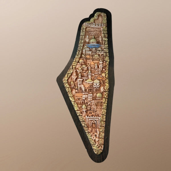 Wooden and 3D Resin Palestine Map Wall Hanging Decor