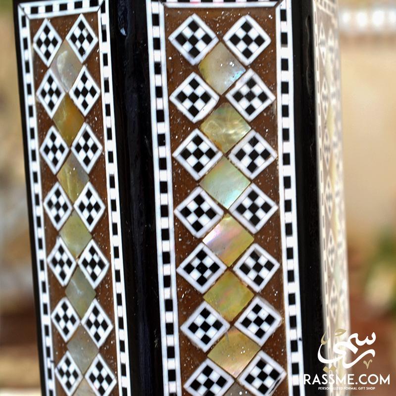 Wooden Arabesque Mother Of Pearl Pen Holder
