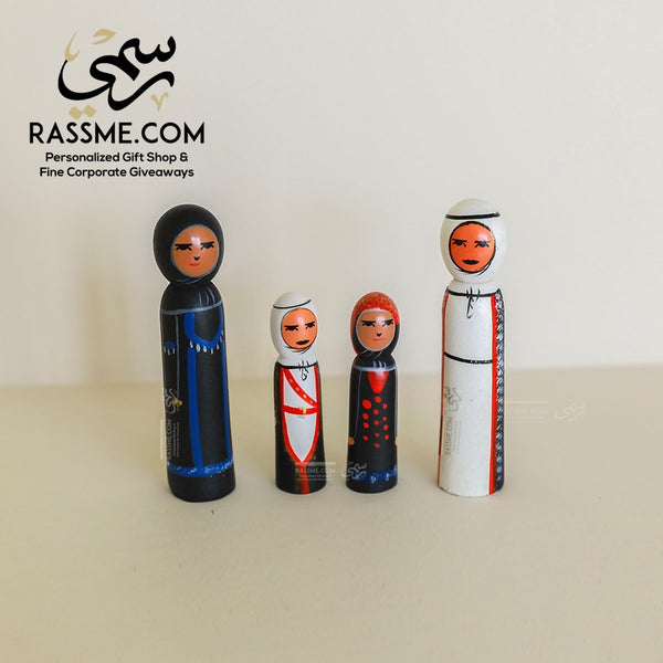 Wooden Bedouin Traditional Figures Set