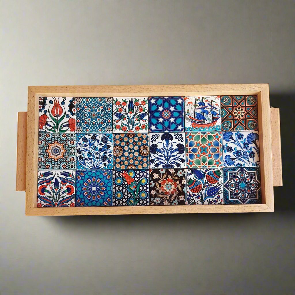 Wooden Ceramic Large Tray Rectangle