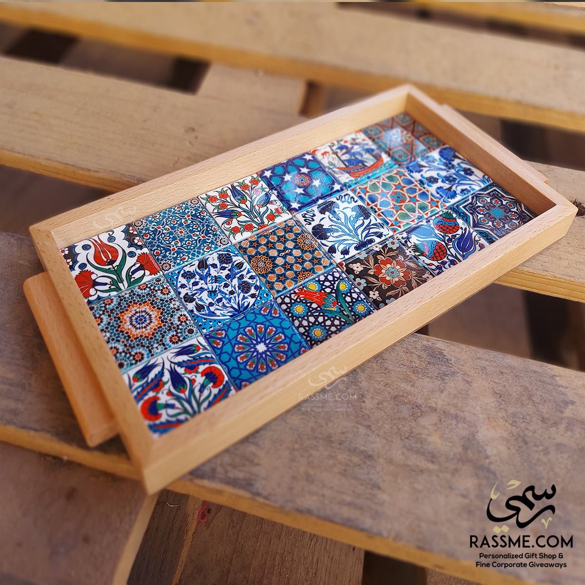 Wooden Ceramic Large Tray Rectangle