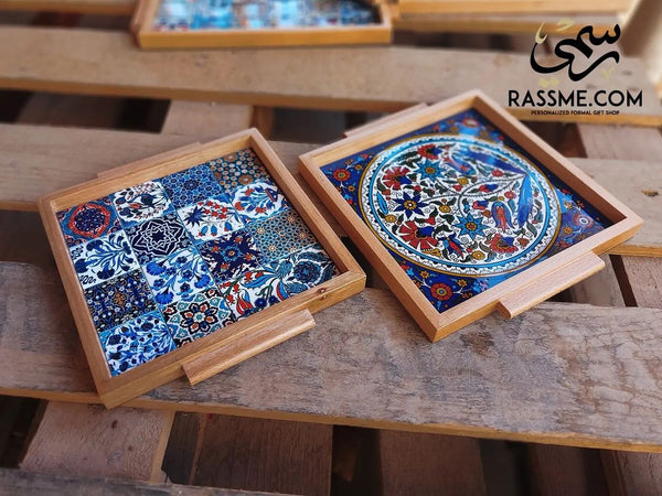 Wooden Ceramic Medium Tray Decor
