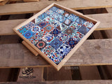 Wooden Colorful Ceramic Large Tray