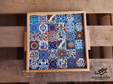 Wooden Colorful Ceramic Large Tray