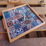 Wooden Colorful Ceramic Large Tray
