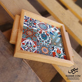 Wooden Colorful Ceramic Medium Tray