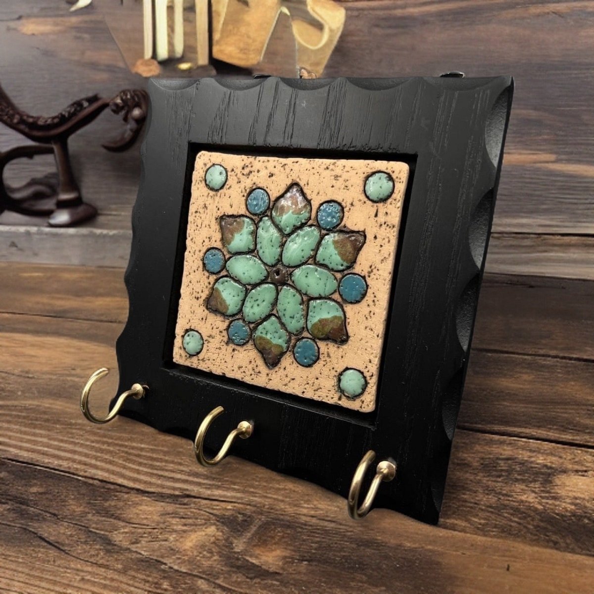 Wooden Key Holder Nabataeans Art