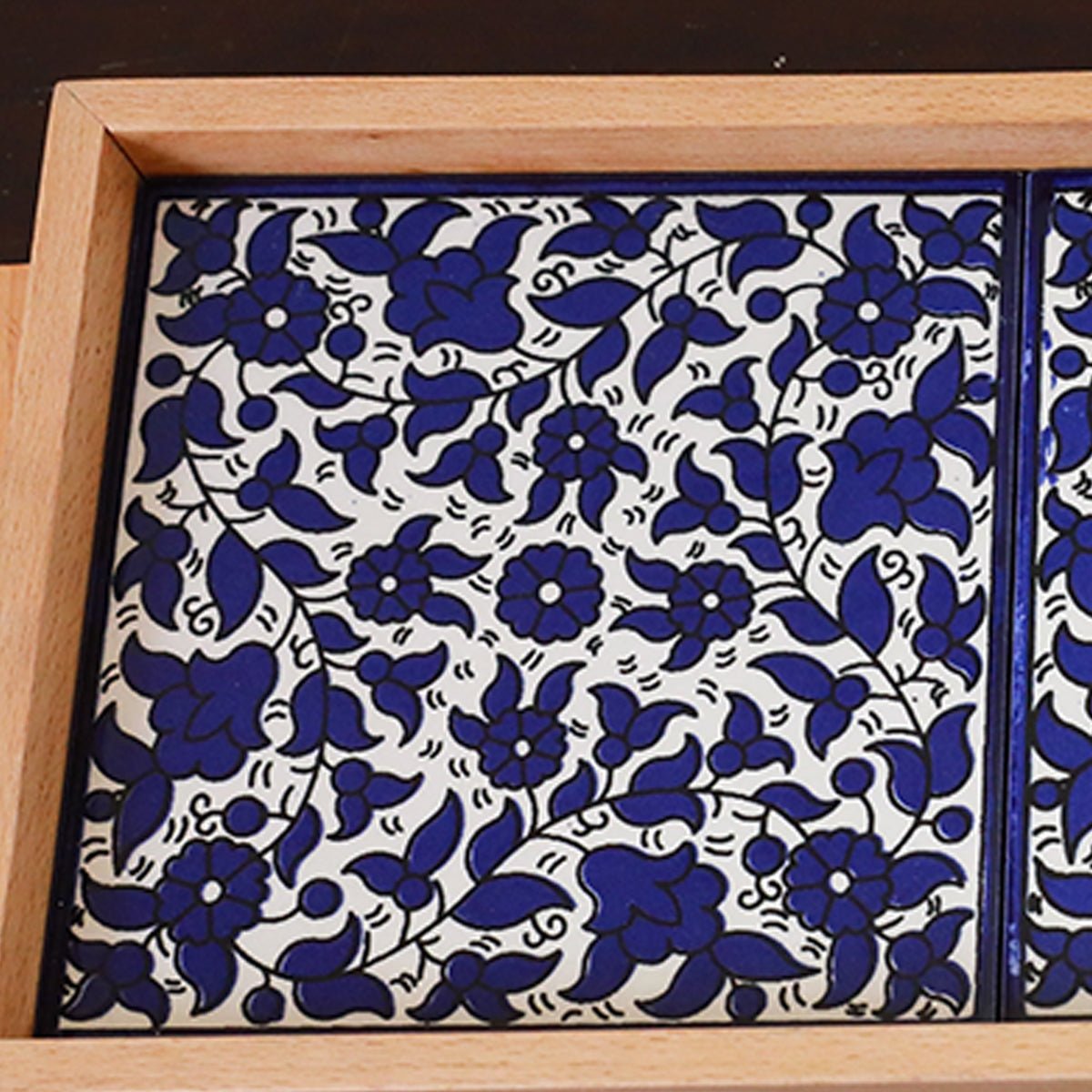 Wooden Palestinian Ceramic Large Tray
