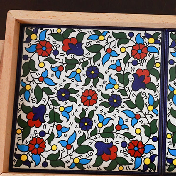 Wooden Palestinian Hebron Large Ceramic Tray